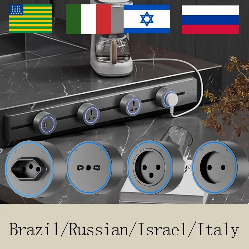 Phone Accessories Uk - 30CM/40CM/50CM ブラジル/ロシア/イスラエル/イタリア トラックソケット壁面電源レール可動式アダプタープラグソケット8000W EU US UK規格USB