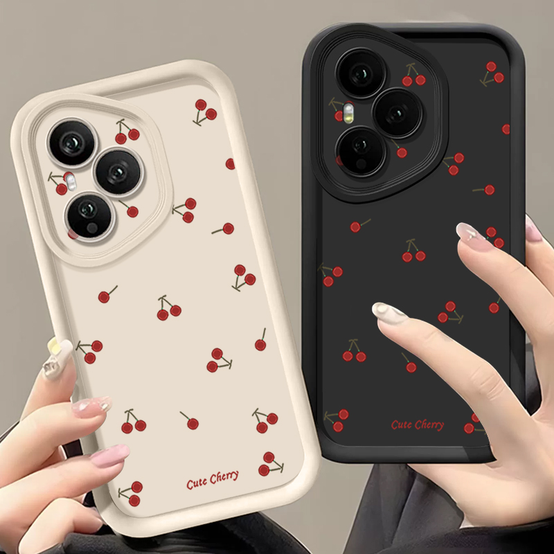 Phone Accessories Red - ミニレッドチェリープリントソフトTPUスマホケース Honor 400 Pro 200 Pro