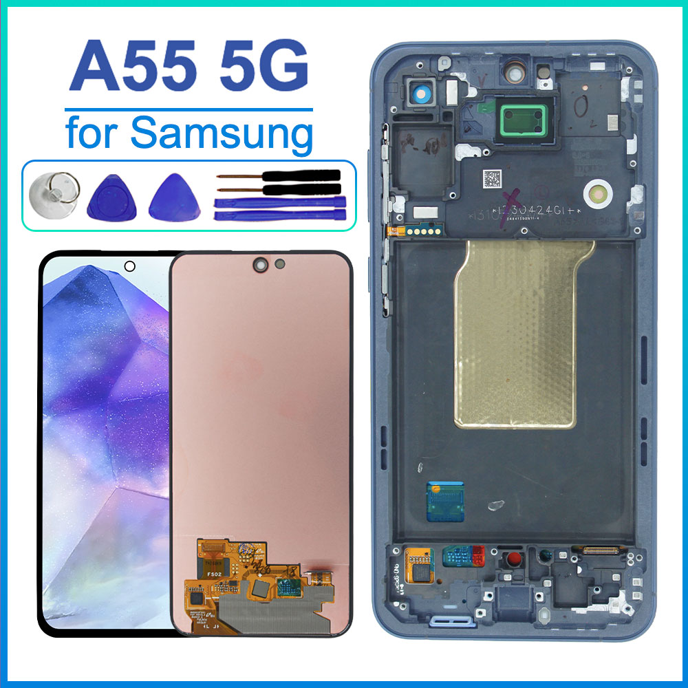 Phone Accessories Display Board - Samsung Galaxy A55 5G LCDディスプレイタッチスクリーンデジタイザーアセンブリ用100%テスト済みLCD、Samsung A55