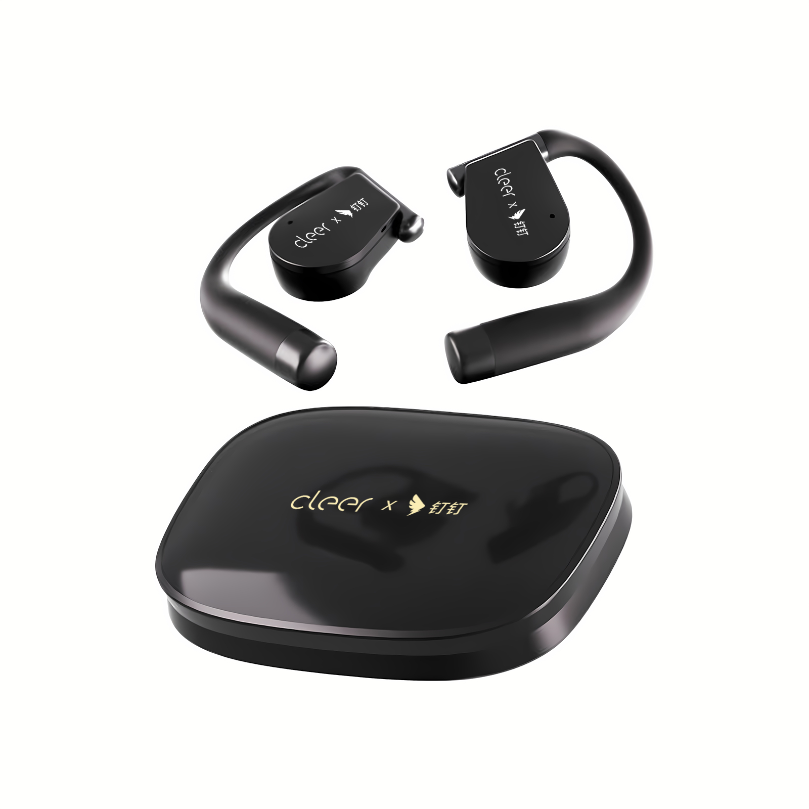Wireless Earbuds Case - DingTalk H1 AIイヤホン、オープンイヤー録音＆リアルタイム文字起こし、AI会議要約＆翻訳、通話・面接・オフィス向け