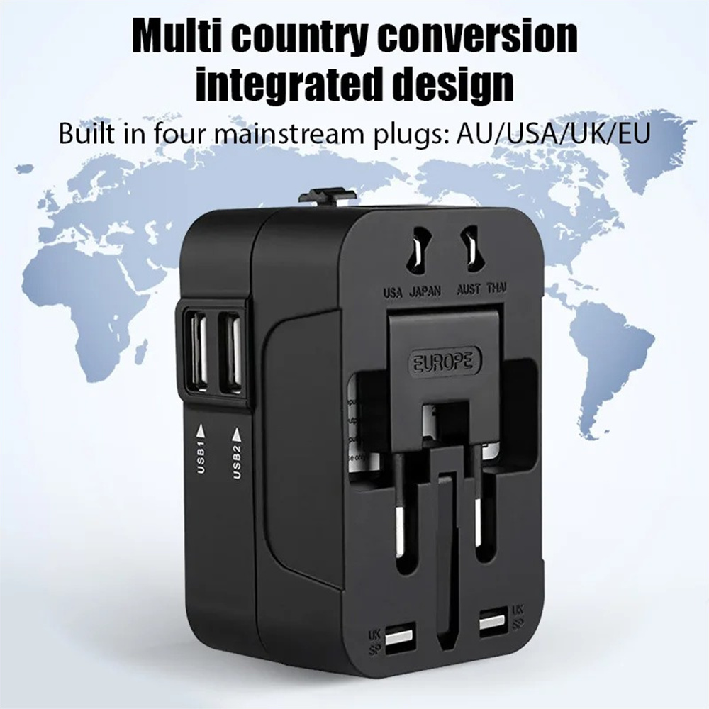 Phone Accessories Uk - オールインワン万能国際プラグアダプター 2USBポート 1 Type-Cポート 世界旅行用AC電源充電アダプター AU/US/UK/EUコンバーター