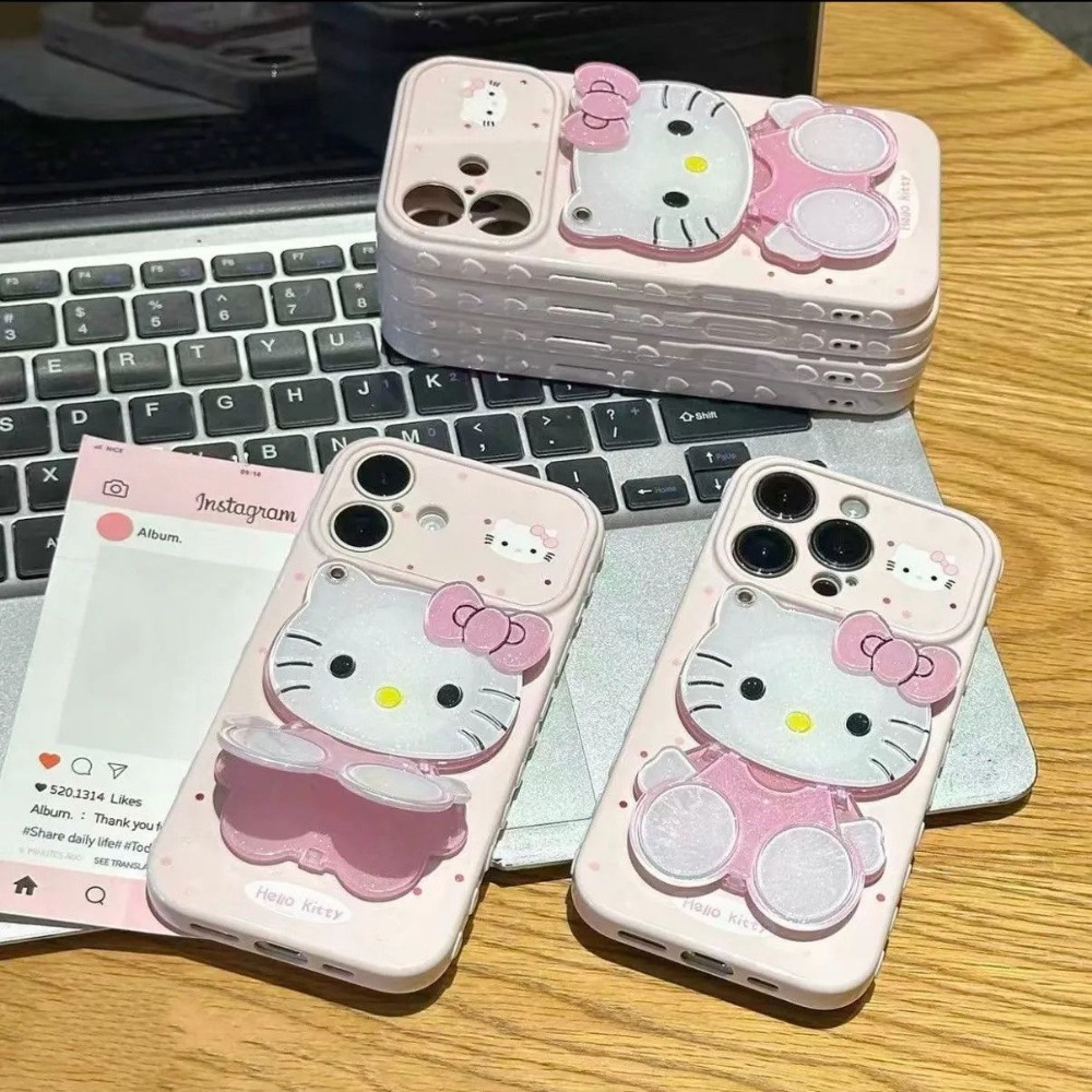 Phone Accessories Box Set - クリエイティブなアニメ周辺機器風のiPhoneケースホルダー（iPhone 17、16、15、14、13、12、11 ProMax対応）、3Dのかわいい漫画キャラクターの猫デザイン、ソフトシェル、ギフトに最適