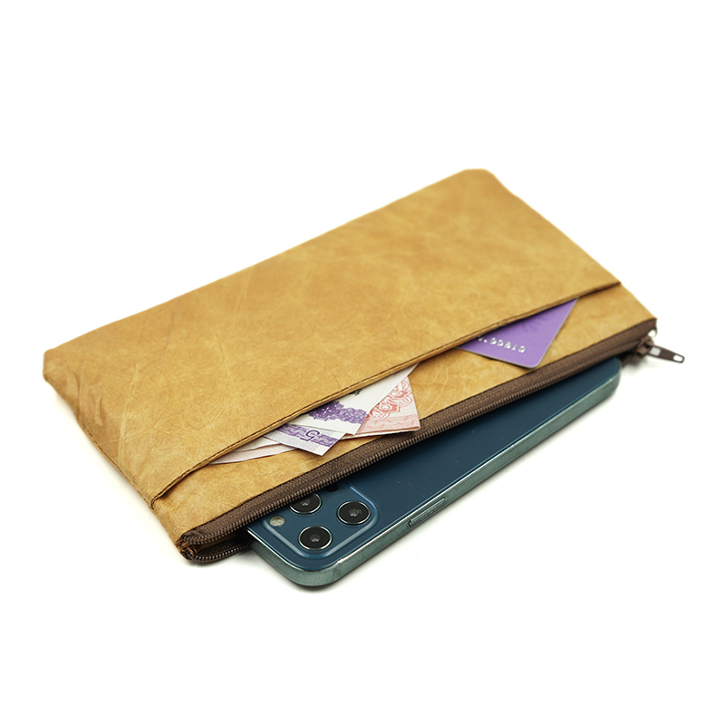 Phone Accessories Box Set - ジッパー付き超薄型ファイバーペーパーケース 6.7インチ携帯電話バッグ、二層ポーチでモバイルバッテリーとアクセサリーを収納可能 iPhone 17 Pro Max対応