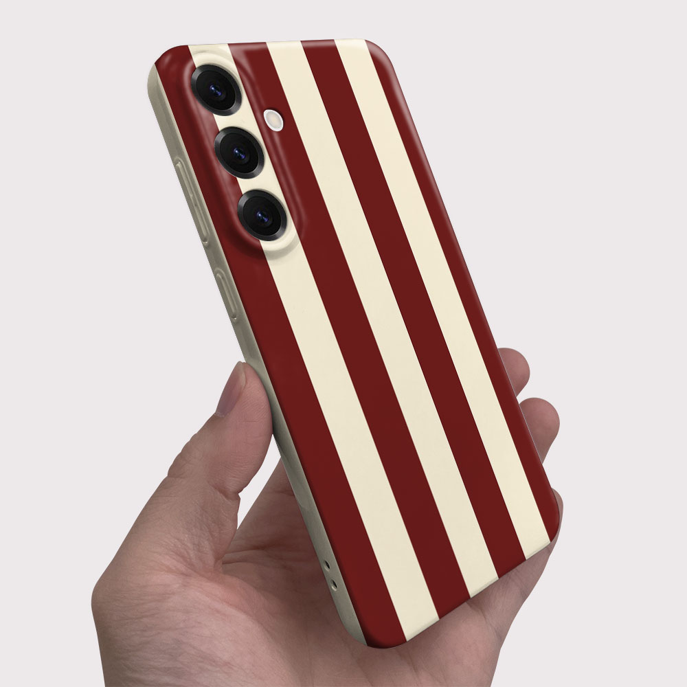 赤白ストライプ柄ケース Samsung A55 54 53  - Phone Accessories Red のレビューと価格