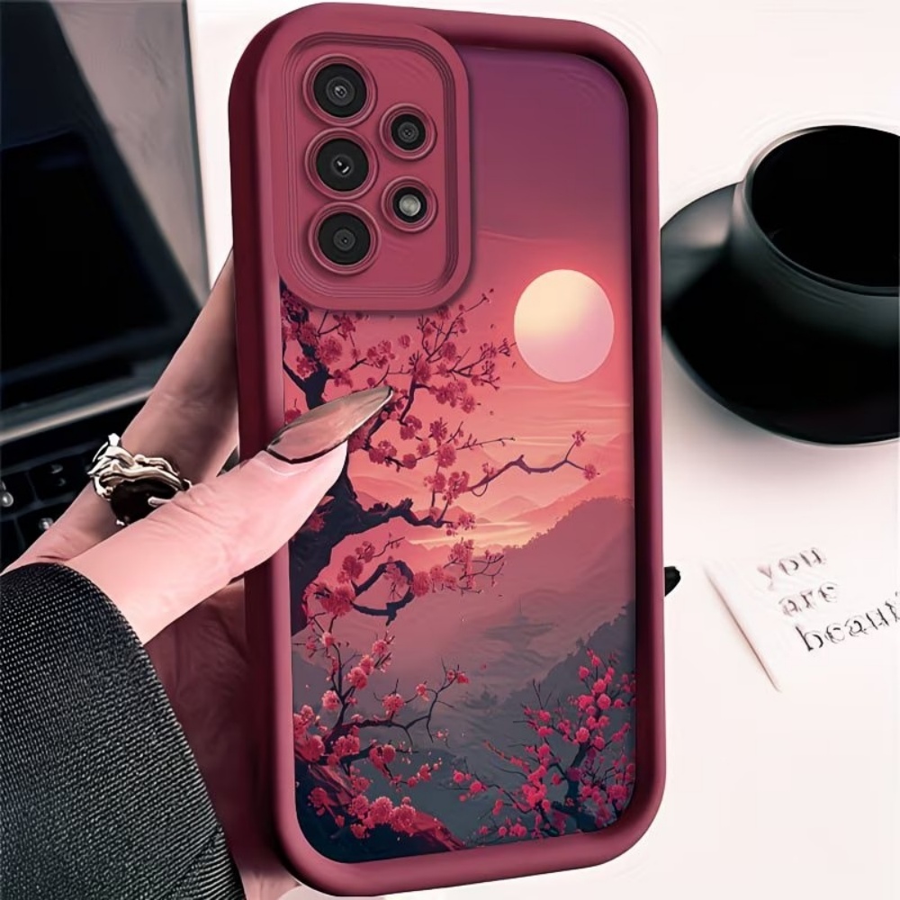 サンセットマウンテンピーク落下防止レッドフォンケース Sam - Phone Accessories Red のレビューと価格