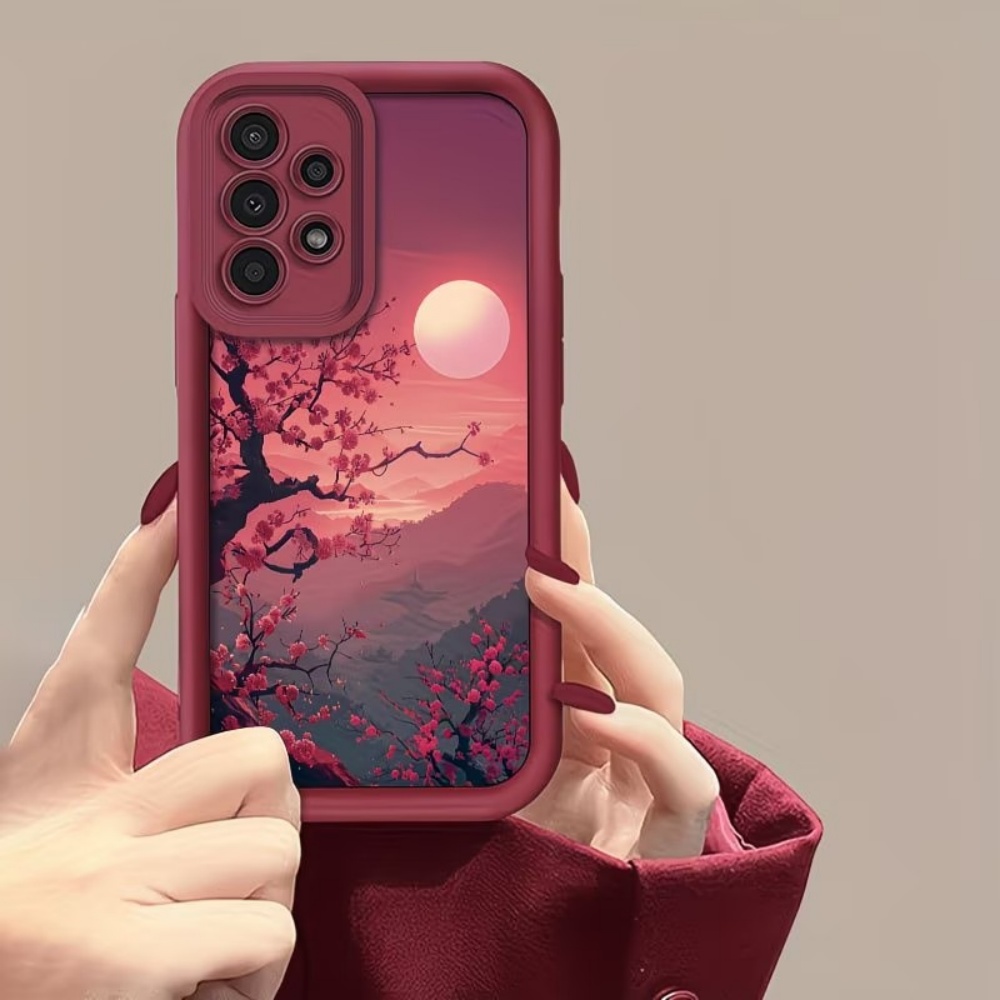 サンセットマウンテンピーク落下防止レッドフォンケース Sam - Phone Accessories Red のレビューと価格