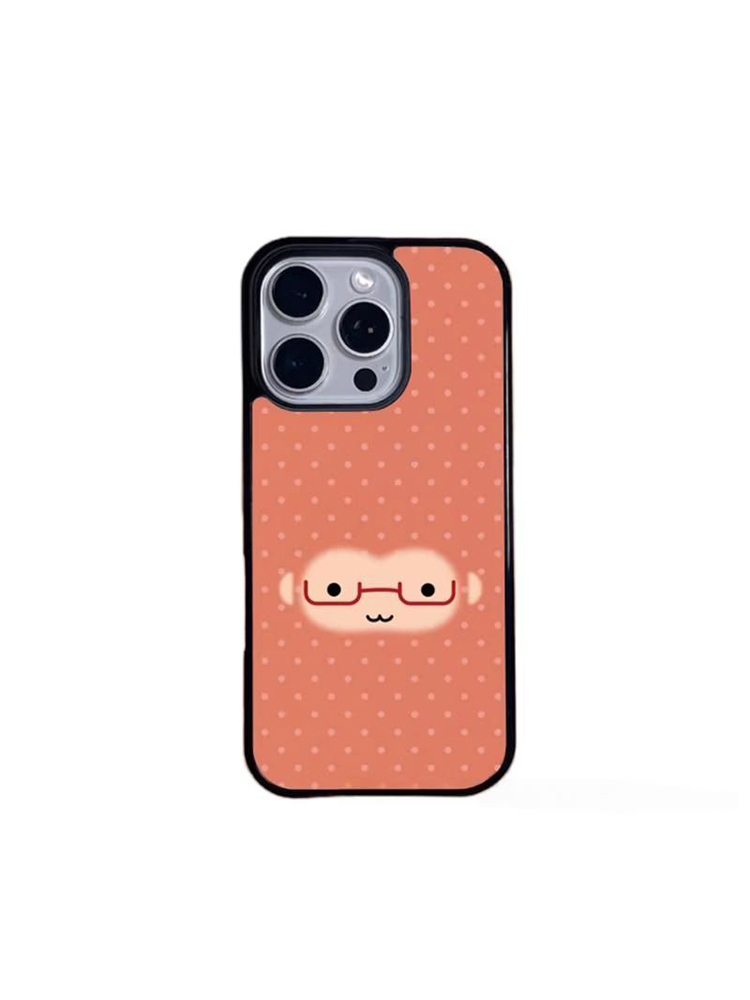 赤いメガネをかけた猿の顔と水玉模様のiPhoneケース iP - Phone Accessories Red のレビューと価格