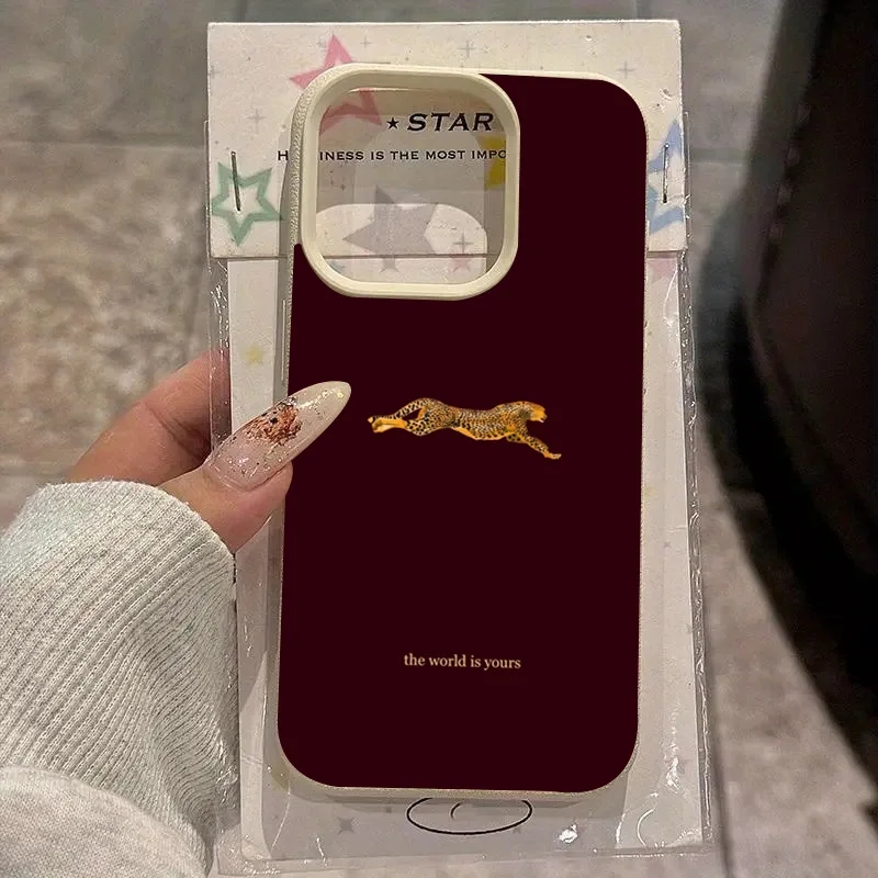 ファッションレオパード柄ワインレッドソフトフォンケース iP - Phone Accessories Red のレビューと価格