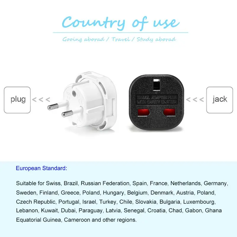 英国からEUユーロ電気トラベルアダプターEUプラグアダプター - Phone Accessories Uk のレビューと価格