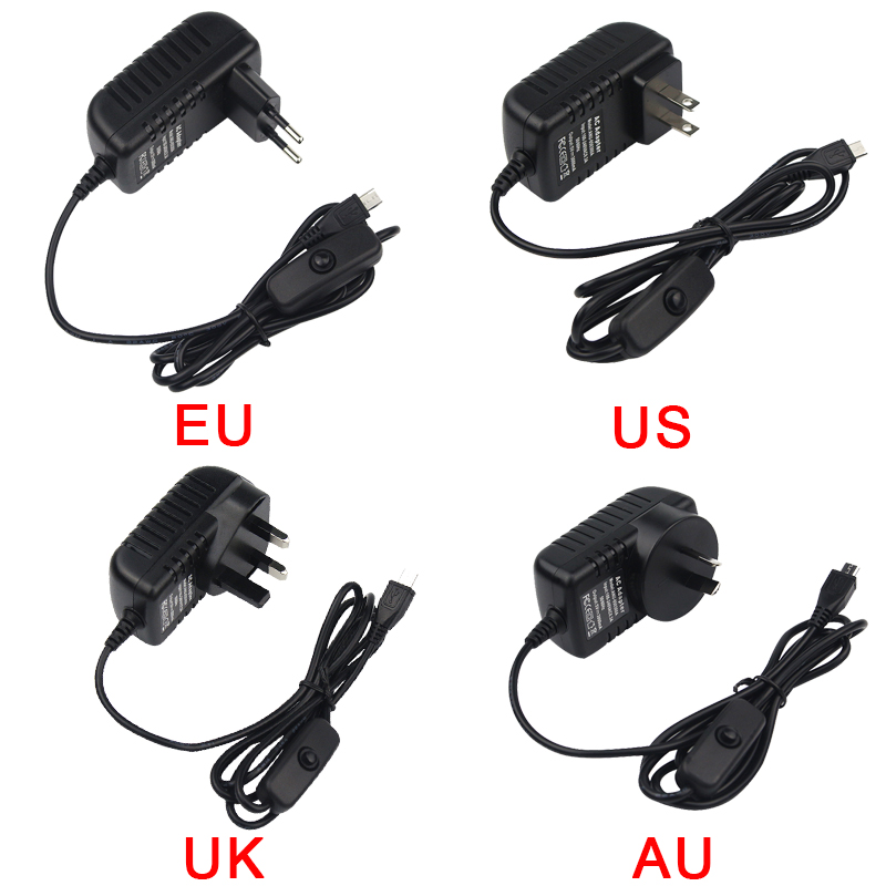 5V 3A ラズベリーパイ 3 モデル B+ 電源マイクロ  - Phone Accessories Uk のレビューと価格