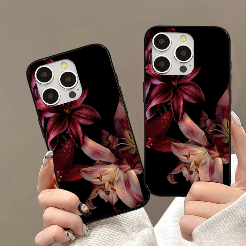 エレガントな赤いユリの花柄のiPhoneケース iPhone - Phone Accessories Red のレビューと価格