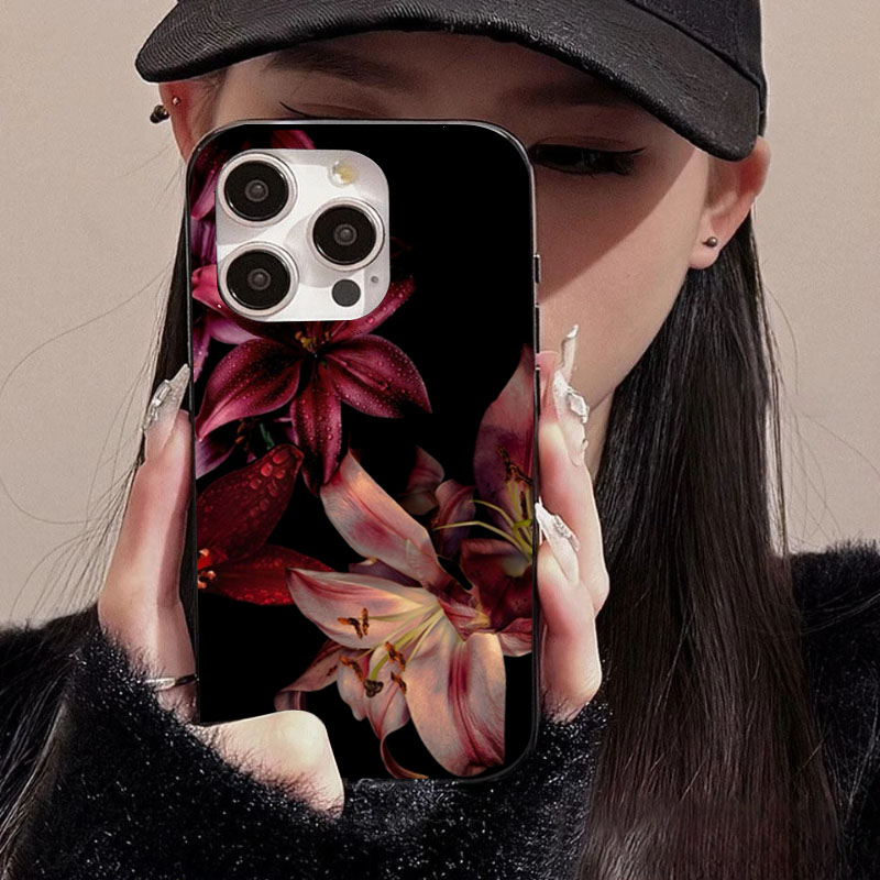 エレガントな赤いユリの花柄のiPhoneケース iPhone - Phone Accessories Red のレビューと価格