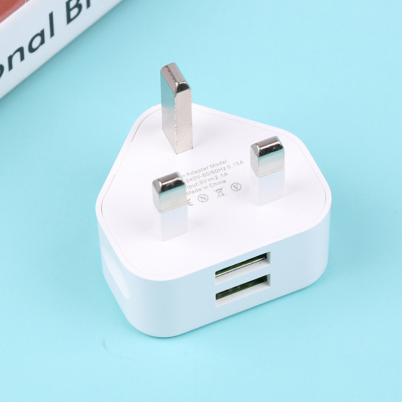ユニバーサル3ピンウォールチャージャー,1または2つのUSB - Phone Accessories Uk のレビューと価格