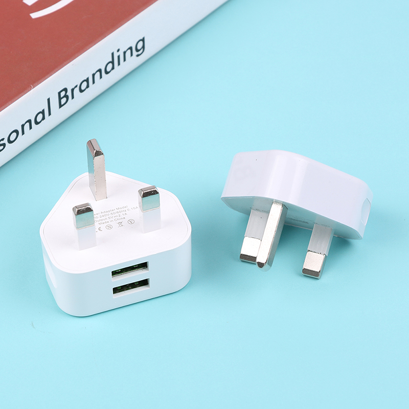 ユニバーサル3ピンウォールチャージャー,1または2つのUSB - Phone Accessories Uk のレビューと価格