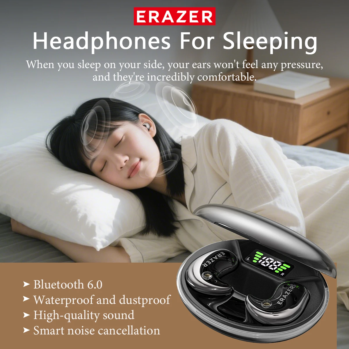 EARZER XF58 インイヤー型Bluetoothヘッド - Wireless Earbuds Case のレビューと価格