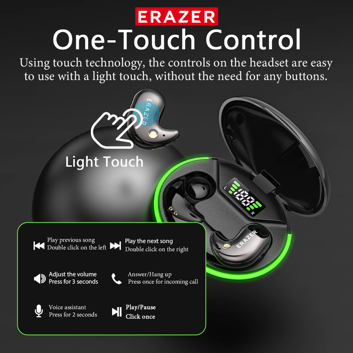 EARZER XF58 インイヤー型Bluetoothヘッド - Wireless Earbuds Case のレビューと価格