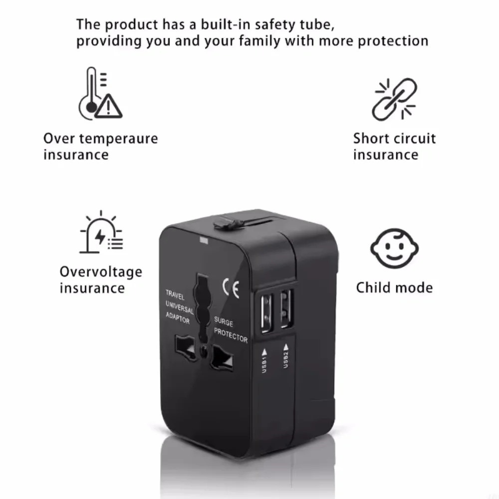 オールインワン万能国際プラグアダプター 2USBポート 1  - Phone Accessories Uk のレビューと価格