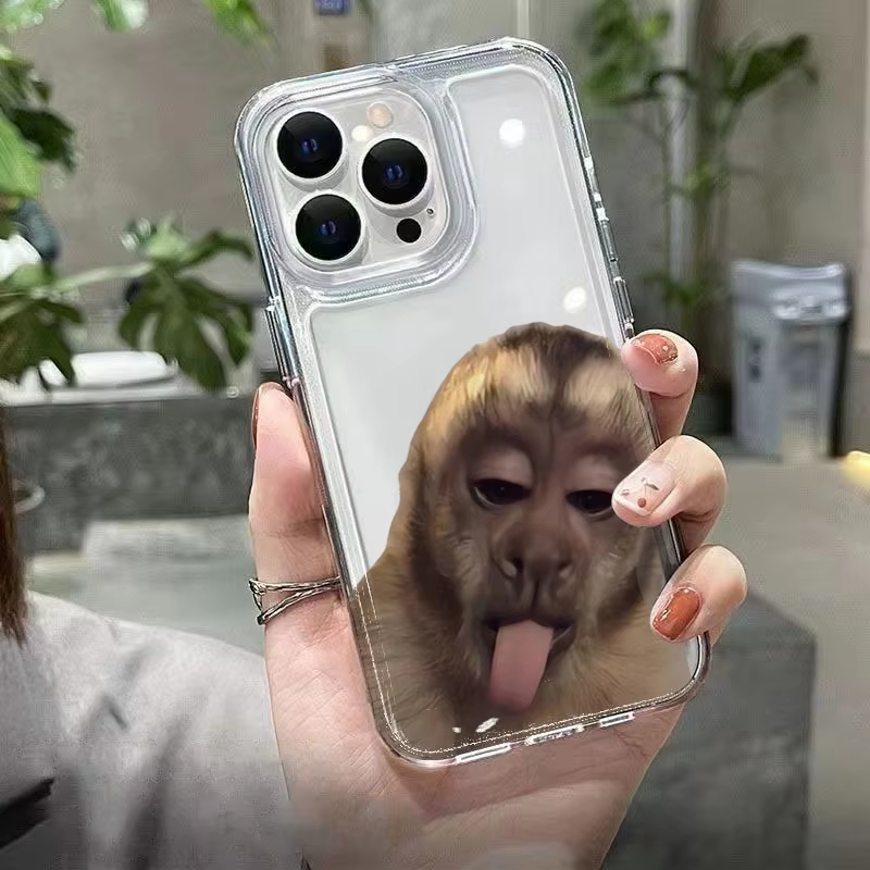 舌を突き出す猿のシリコン製スマホケース Redmi 13C  - Phone Accessories Red のレビューと価格