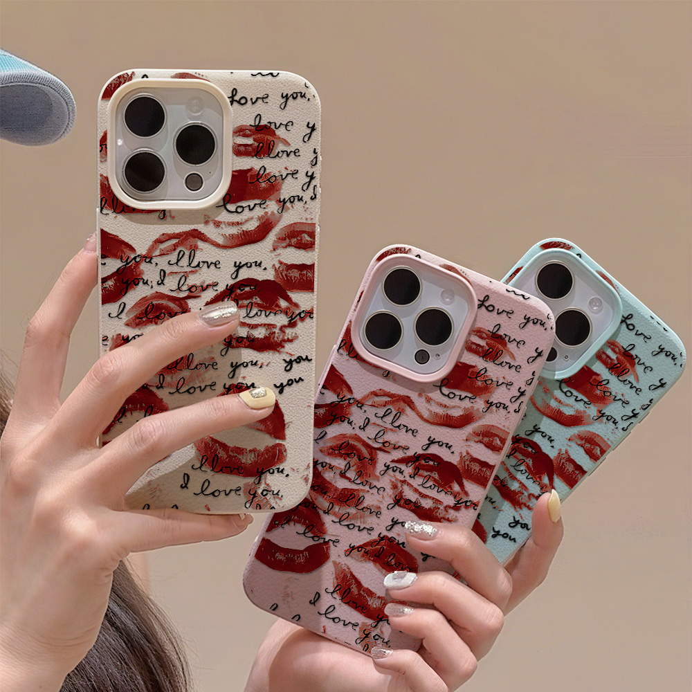 鮮やかな赤い唇柄レザー風スマホケース iPhone 17 P - Phone Accessories Red のレビューと価格